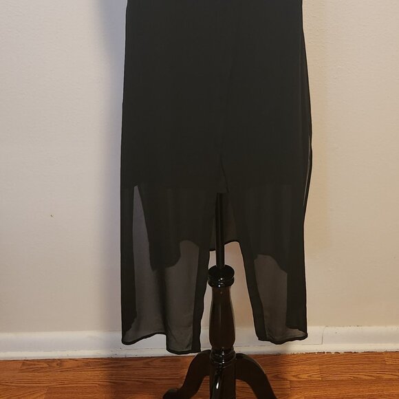 Torrid Black Sleeveless High-Low Chiffon Dress Plus Size 3 Sheer Overlay - Picture 3 of 5